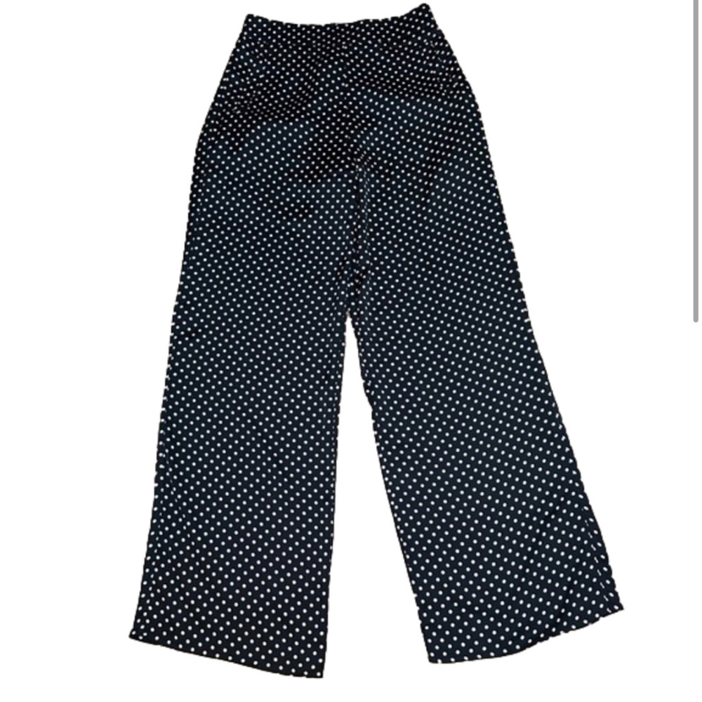 Wide leg polka dot silky pant